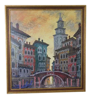Anatole Krasnyansky "Venice Yellow Sunset" Framed Print