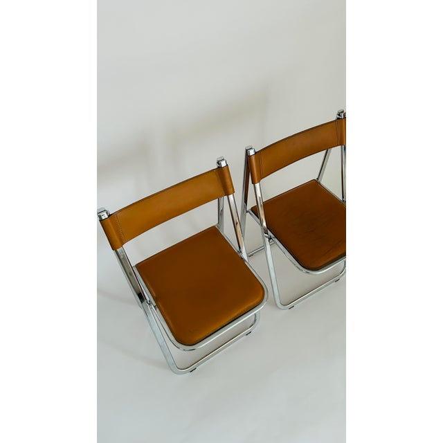 Tamara Folding Chairs in Tan Leather from Arrben, Italy, 1970, Set of 2 For Sale - Image 13 of 16