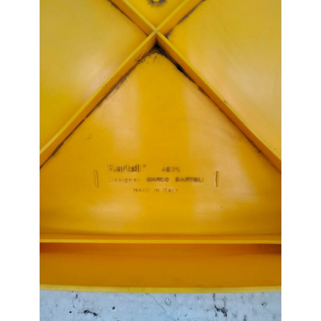 Yellow Model 4875 Chairs by Carlo Bartoli for Kartell, 1974, Set of 4 For Sale - Image 11 of 12
