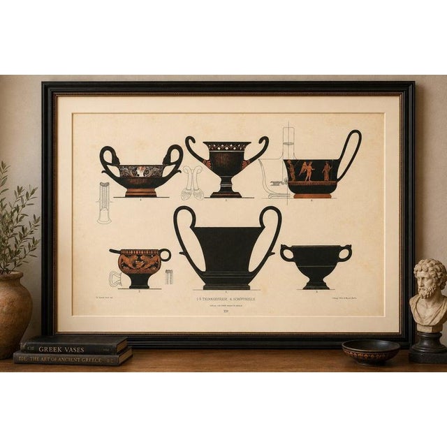 Albert Genick, Greek Drinking Vessels & Cups, 1883, Lithograph For Sale - Image 9 of 10