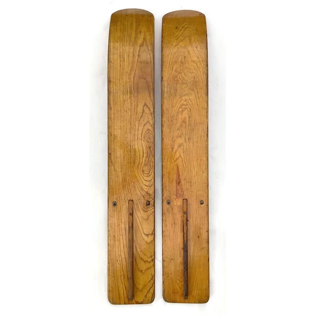 Circa 1940s Wood Delta Champ Waterskis Bathing Beauty Graphics, Pair For Sale - Image 6 of 6