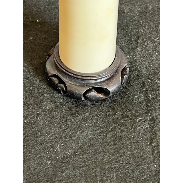 1950s Neoclassical Marble Column & Sphere Table Article With Bronze Accent and Wood Base For Sale In Palm Springs - Image 6 of 7