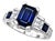 14K White Gold Sapphire Diamond Engagement Ring For Sale