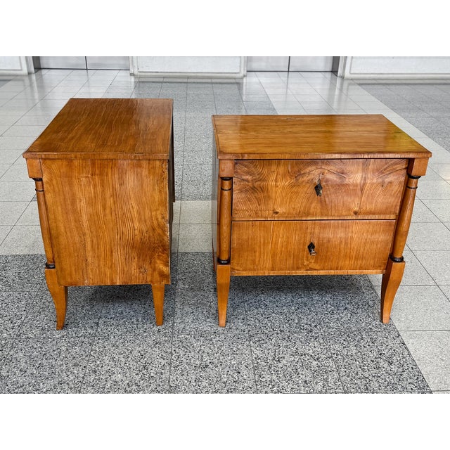 19th Century Biedermeier Elm Chests of Drawers - A Pair For Sale - Image 9 of 17