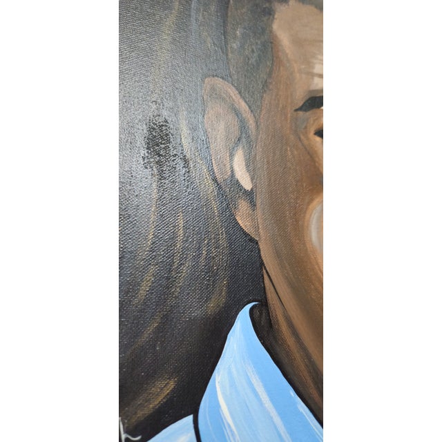Late 20th Century Signed Oil Painting Portrait of a Man, by J. Mack - Unframed For Sale - Image 10 of 10