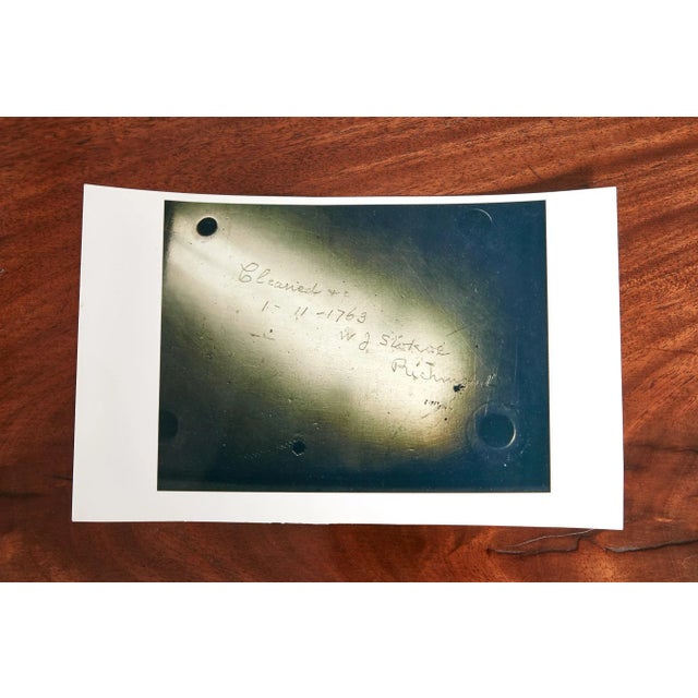 Antique Brass Face Red Walnut Clock For Sale - Image 10 of 18