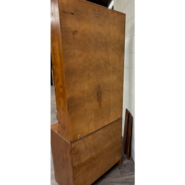 Vintage Ethan Allen Heirloom Nutmeg Maple CRP Cabinet With Hutch Bookcase For Sale - Image 14 of 14