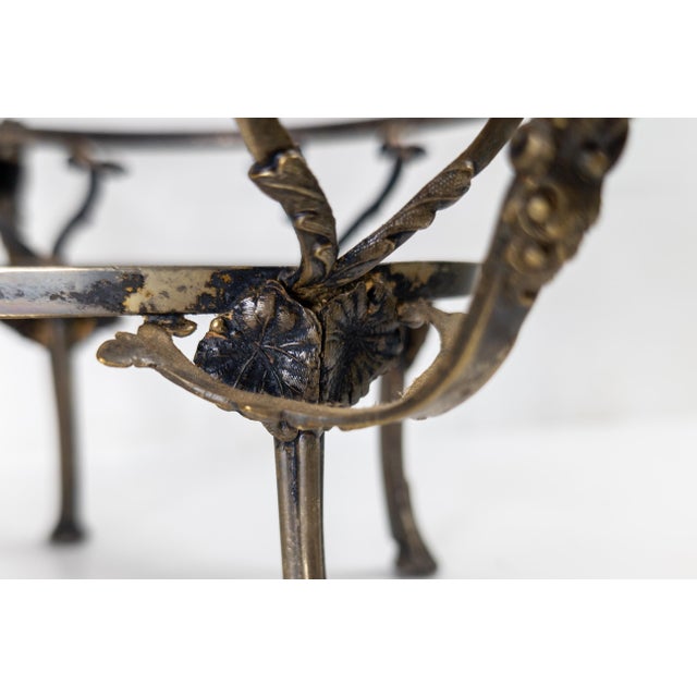 Early 20th Century French Blue Opaline Glass and Silverplate Tazza Bowl For Sale - Image 15 of 18