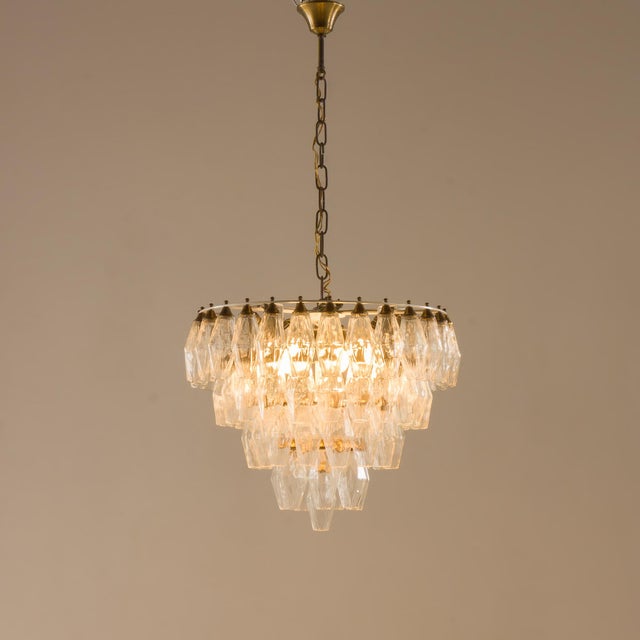 Mid-Century Modern Poliedri Chandelier by Carlo Scarpa for Venini, Italy, 1960s For Sale - Image 3 of 13