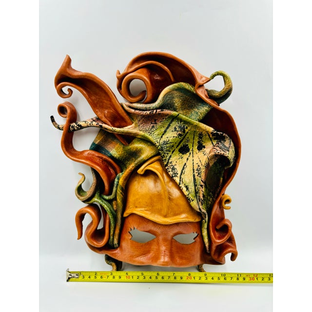Intricate Mythological Maenad/Bacchae-Themed Handcrafted Leather Wall Sculpture For Sale - Image 9 of 11