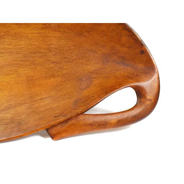 Contemporary 20th Century Carved Solid Wood Leaf Shape Dish For Sale - Image 3 of 6