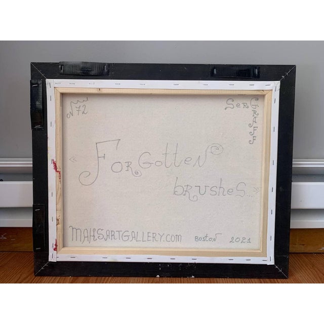 This is a vibrant and richly textured original painting titled "Forgotten Brushes" by visionary artist Serg Graff, created...