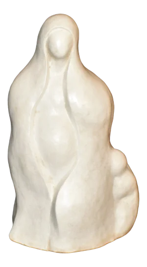 1980s Thurston Mother Children Clay Sculpture