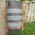 Antique traveling trunk with desirable blue on embossed floral design; all original; leather handles intact; no key;...