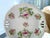 1920s P.K. Silesia Handled Cake Plate, a German antique porcelain platter featuring hand-painted pink roses, scalloped...
