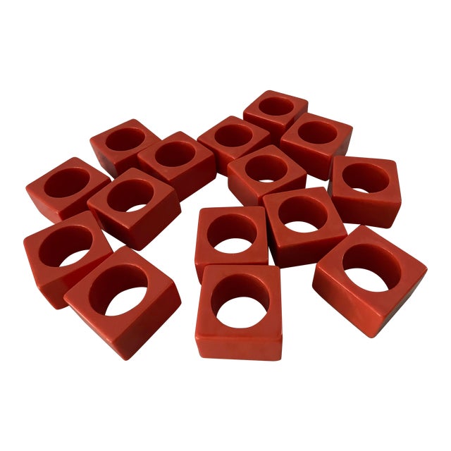 Set of 15 Vintage Orange Napkin Rings Chairish