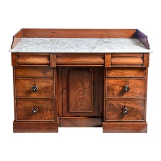Antique English Mahogany Serving Table For Sale