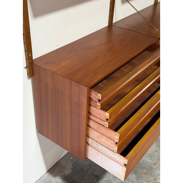Brown In Style of Poul Cadovius Royal System Teak Modular Wall Unit Danish Mid-Century Modern 1960s For Sale - Image 8 of 17