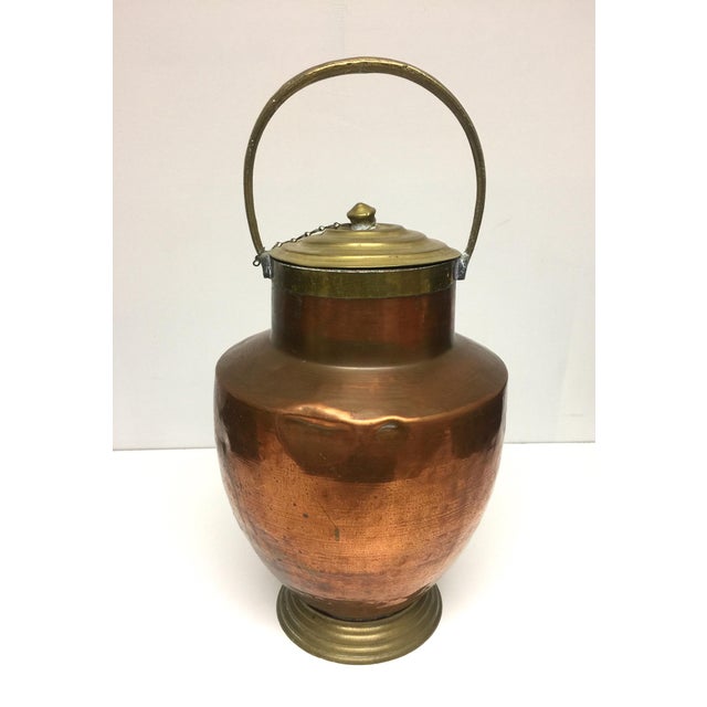 19th Century Antique Copper and Brass Lidded Jug For Sale - Image 6 of 13