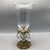 Mid-Century Modern Hurricane Candle Holder Brass Base and Crystal Bowl With Hanging Crystals For Sale - Image 3 of 12