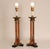 Textile Vintage Italian Lamps Neoclassical Column Lamps Turned Burl Wood Table Lamps - A Pair For Sale - Image 7 of 9