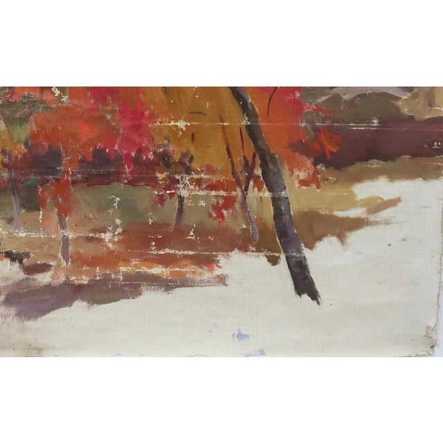 Autumn Landscape Oil Painting, Ukrainian Art (1970) For Sale - Image 6 of 6