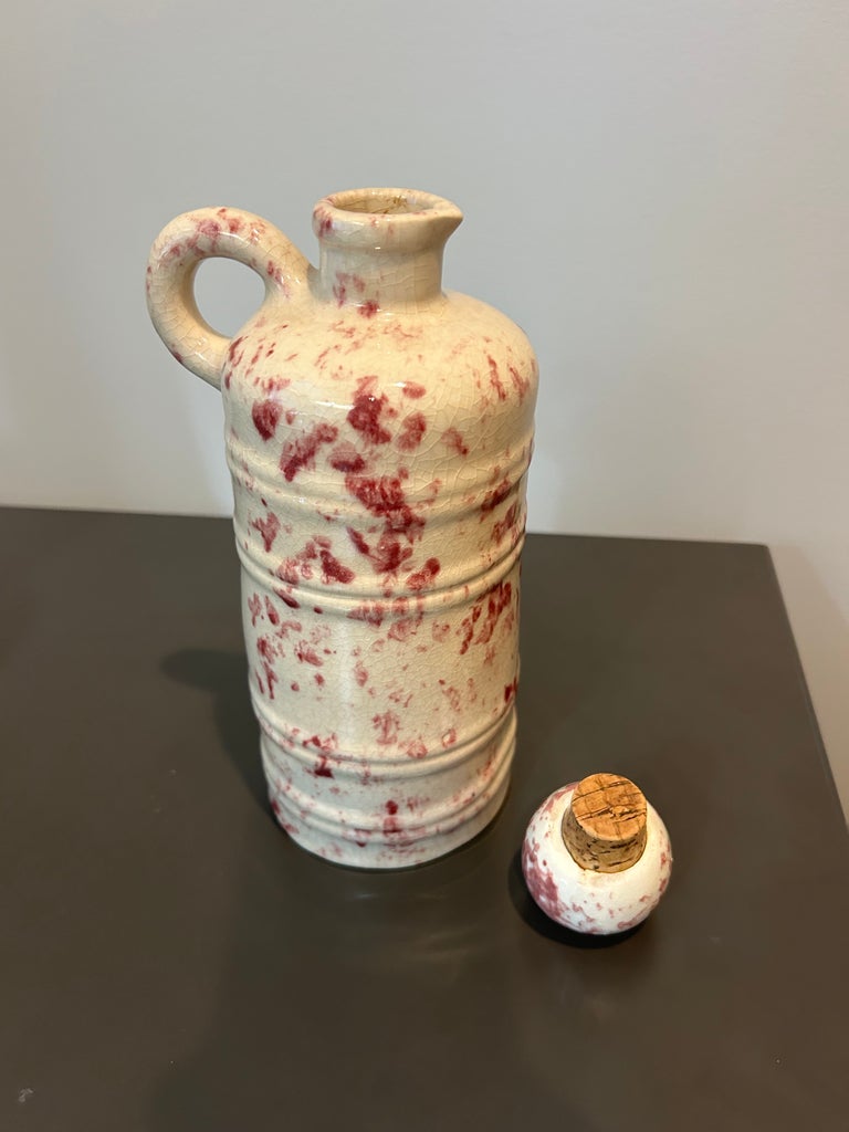 Vintage Mohawk R-4 Cranberry Spongeware Stoneware Jug – Mid