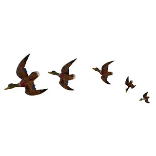 Hand Painted Birds in Flight For Sale