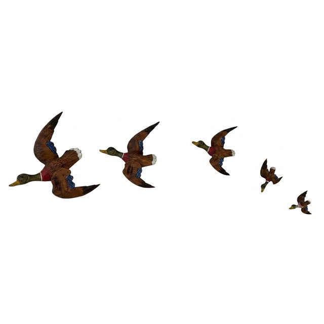 Hand Painted Birds in Flight For Sale
