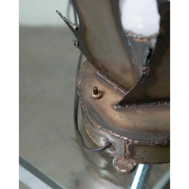 1970s 1970s Artist Made Brutalist Steel Table Lamp For Sale - Image 5 of 12