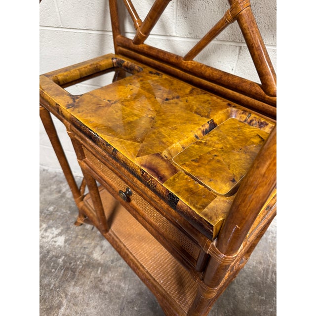 Maitland Smith Burnt Bamboo English Style Hall Tree For Sale - Image 10 of 12