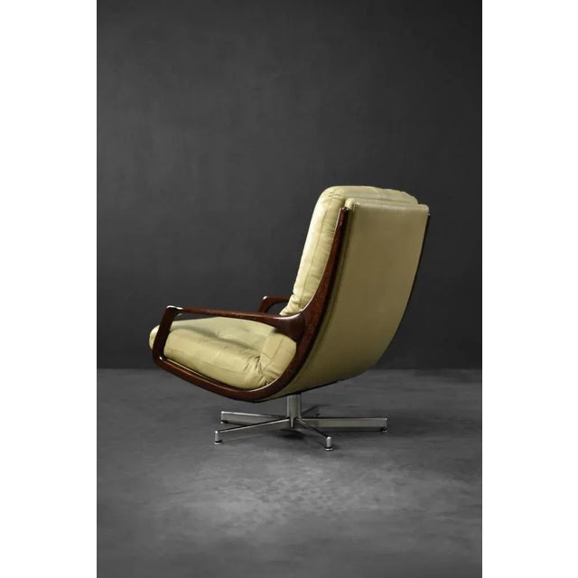 Mid-Century German Modern Leather Swivel Armchair by Eugen Schmidt for Soloform, 1960s For Sale - Image 10 of 18