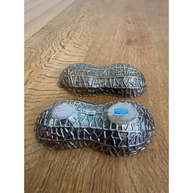 Vintage Silver Plated Peanut Shaped Trinket Box For Sale - Image 9 of 12