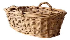 Vintage Wicker Gathering Basket With Handles
