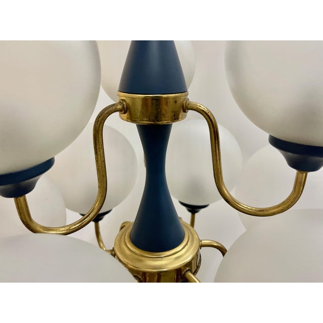 Mid-Century German Brass 8-Arm Chandelier, 1970s For Sale - Image 12 of 14