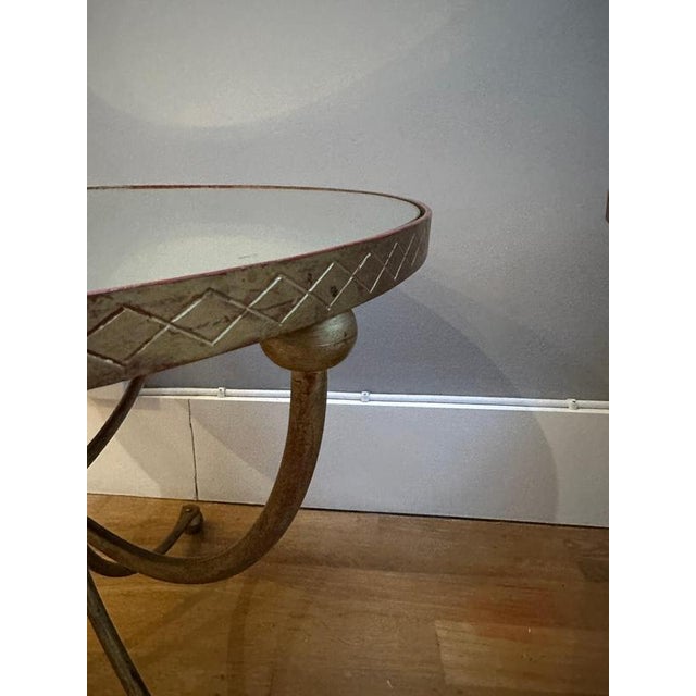 French Circular Gilt Wrought Iron Side Tables, 1960, Set of 2 For Sale - Image 10 of 11