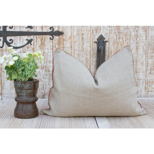 Magenta Meera Thar Silk Embroidered Antique Pillow For Sale - Image 8 of 10