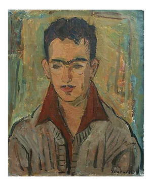 Yvonne Guégan, Portrait of a Man, 1970s, Oil on Canvas, Framed