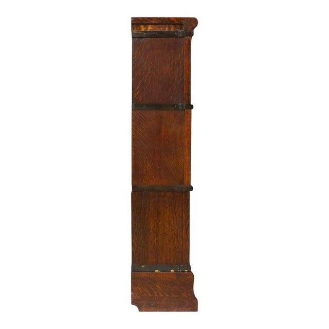 Globe Wernicke Arts & Crafts Oak 3-Stack Barrister Bookcase C1910 For Sale - Image 15 of 15