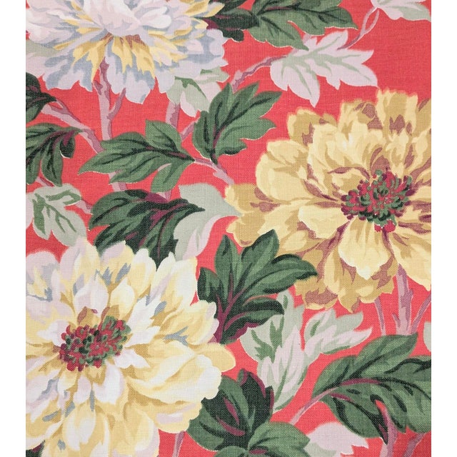 Dorothy Draper Mid-Century Dorothy Draper–Inspired Peony Floral Cotton Fabric – 6 Yards For Sale - Image 4 of 7