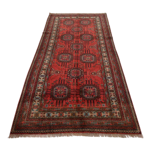 Baloch Rug 5'4'' X 9'7'' Red Wool Vintage Tribal Hand-Knotted Oriental Carpet
