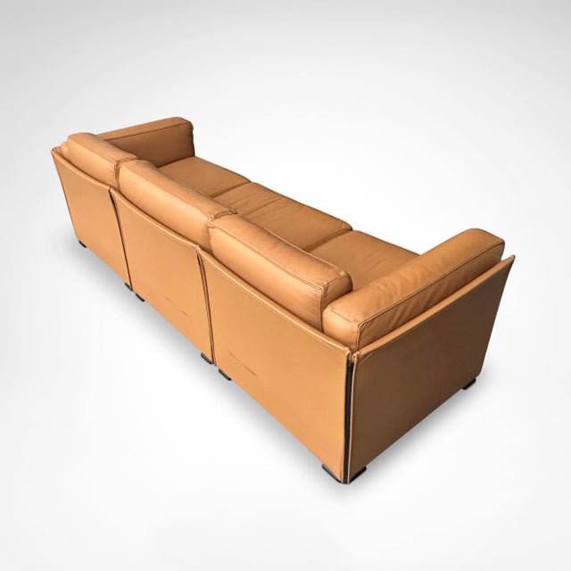 Animal Skin Duc Camel Leather Three-Seater Sofa by Mario Bellini for Cassina, 1990s For Sale - Image 7 of 10