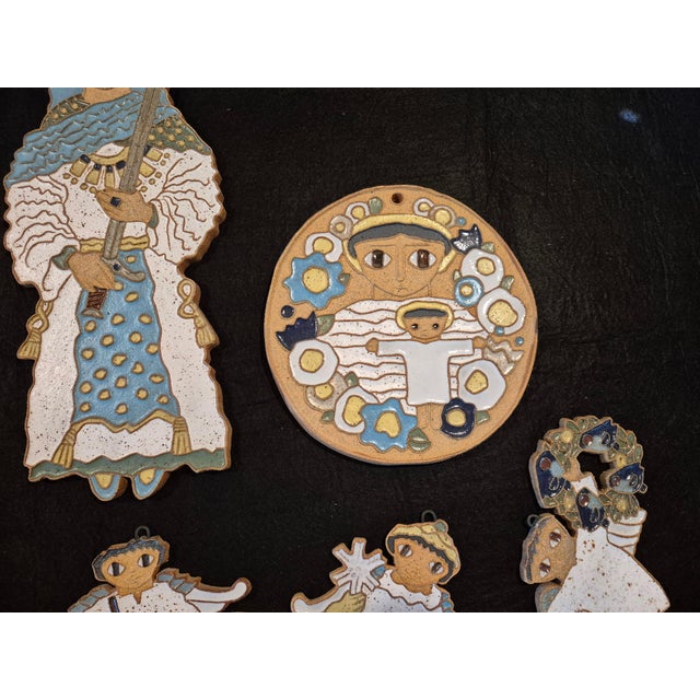 Religious Christmas Ceramic Ornaments Handcrafted by Benedictine Monks at St. Andrew's Abbey in California. For Sale - Image 3 of 9