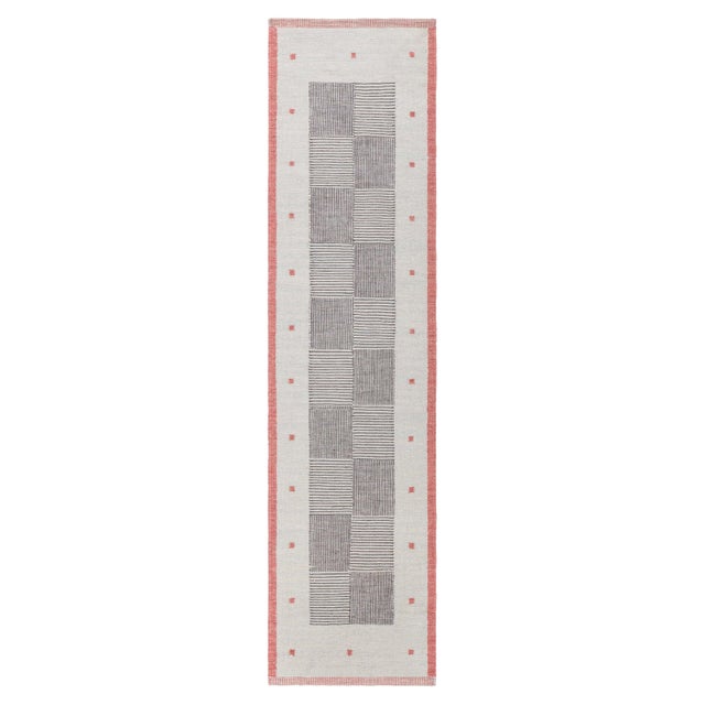 Contemporary Swedish Flat-Weave Wool Runner by Doris Leslie Blau For Sale