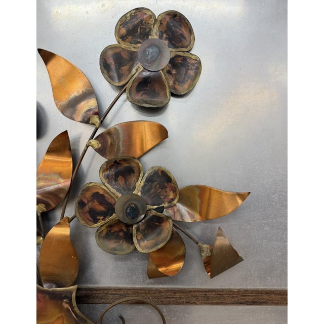 MCM Alex Kovacs Metal Brutalist Floral Wall Art Signed 1977 - 45” X 32.5” For Sale In Philadelphia - Image 6 of 7