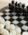 Vintage Black and Cream Marble Chess Board with Carved Pieces, Italy, 1960s, Set of 33 For Sale - Image 3 of 11