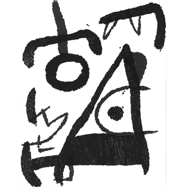 Joan Miró Engraver III 1991 Black and White Woodcut Engraving For Sale