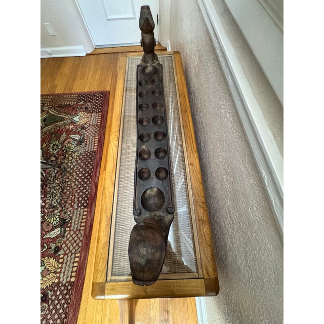 Antique Carved Congkak Unique Large Mancala For Sale - Image 6 of 9