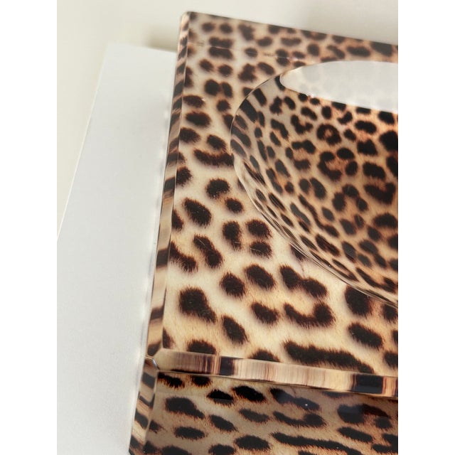 Contemporary Alexandra Von Furstenberg Leopard Acrylic Bowl Large Size For Sale - Image 12 of 12