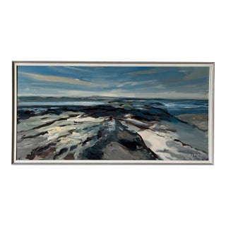 Kay Andersen Coastal Landscape Painting Vintage 1972 For Sale